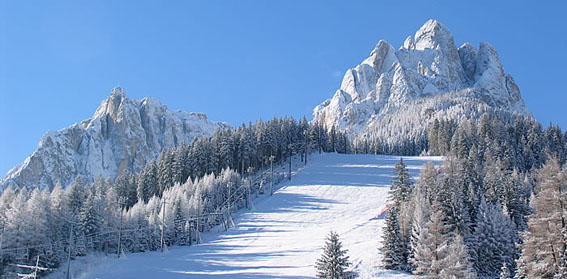 pista da sci in Val di Fassa